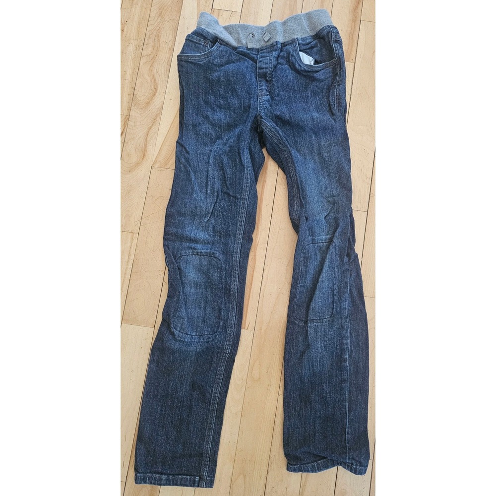 Hanna Andersson Boys Dark Wash Denim Jogger Jeans Reinforced Knee‎ Size 12 150cm